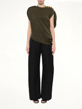 Circle Knit Top in Khaki
