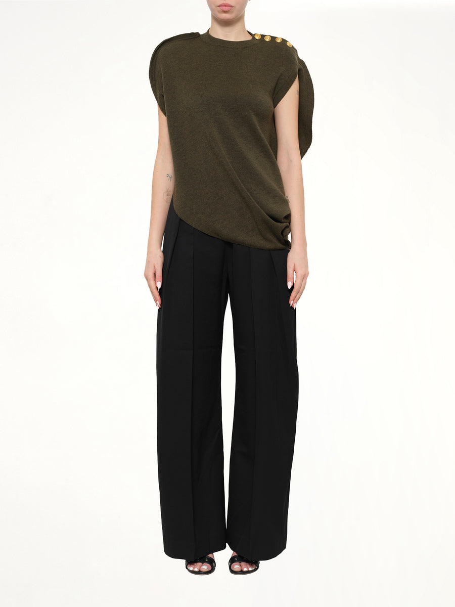 Circle Knit Top in Khaki