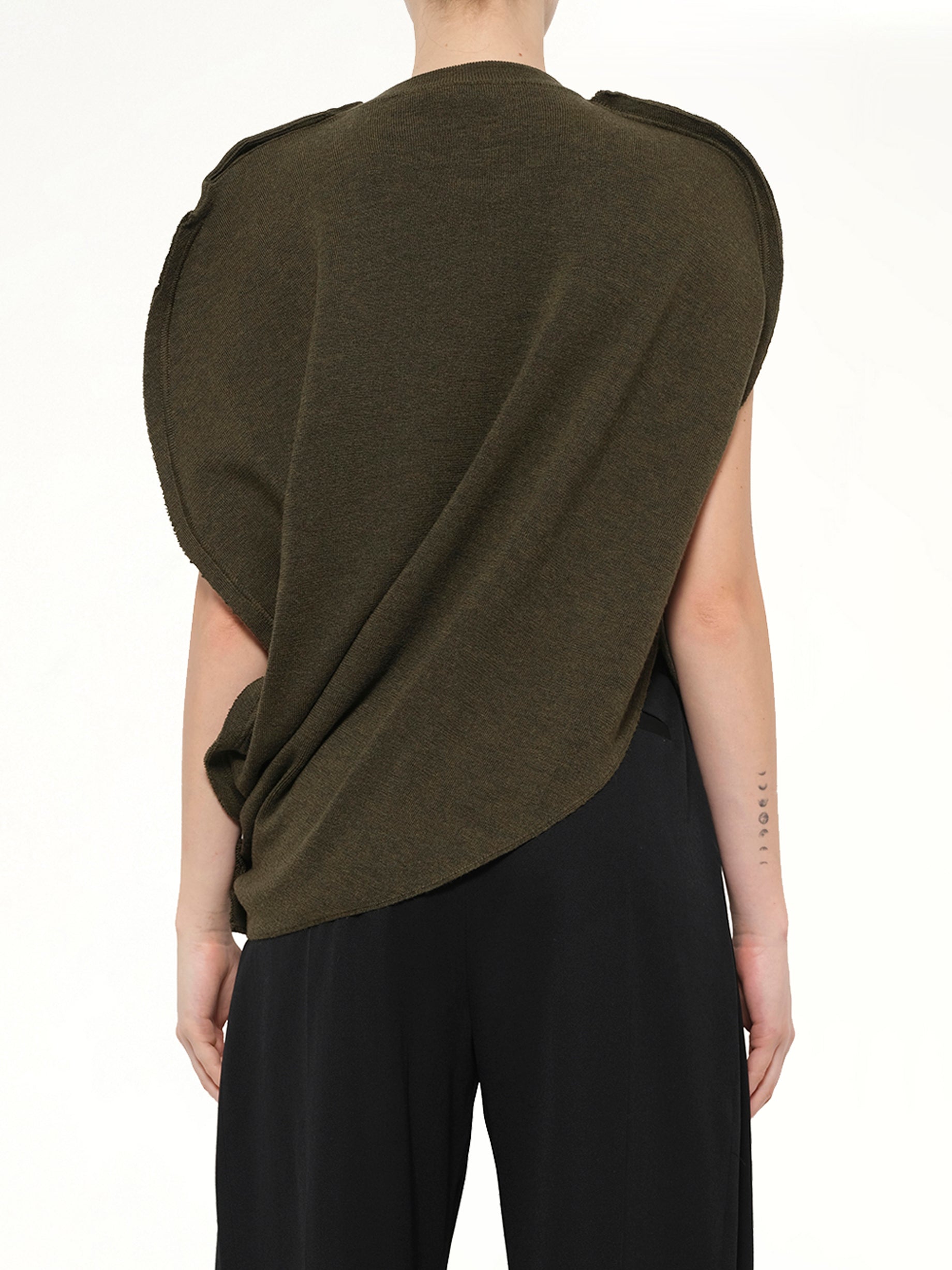 Circle Knit Top in Khaki