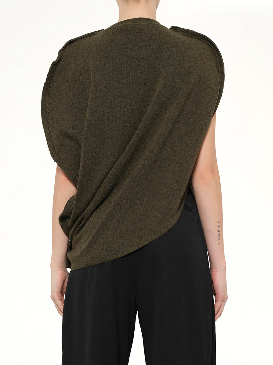 Circle Knit Top in Khaki