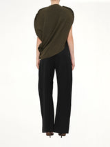 Circle Knit Top in Khaki
