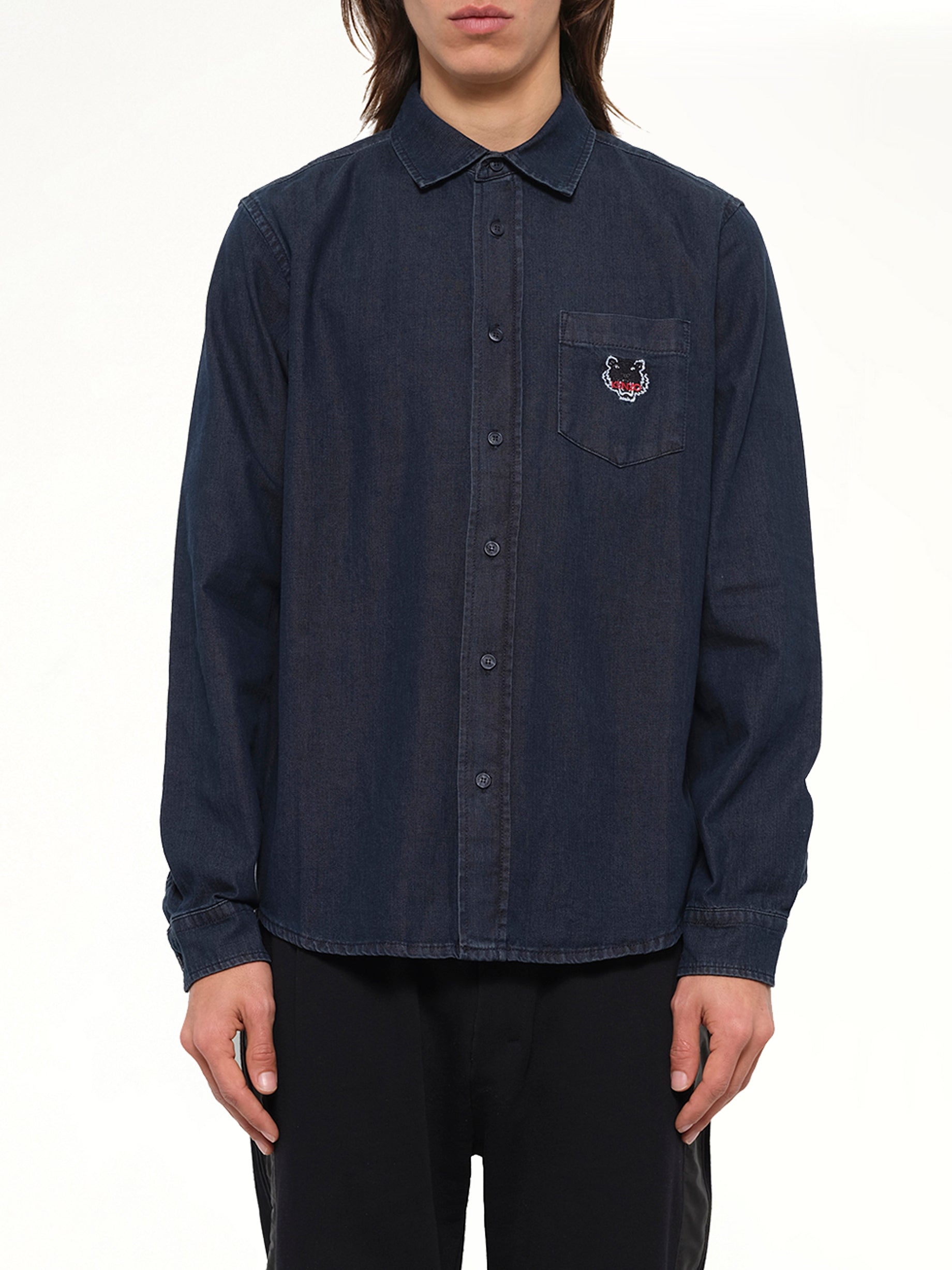 Denim Tiger Shirt in Navy