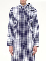 Gingham Shirt Dress in Blue