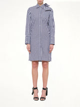 Gingham Shirt Dress in Blue