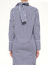 Gingham Shirt Dress in Blue