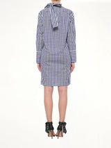 Gingham Shirt Dress in Blue