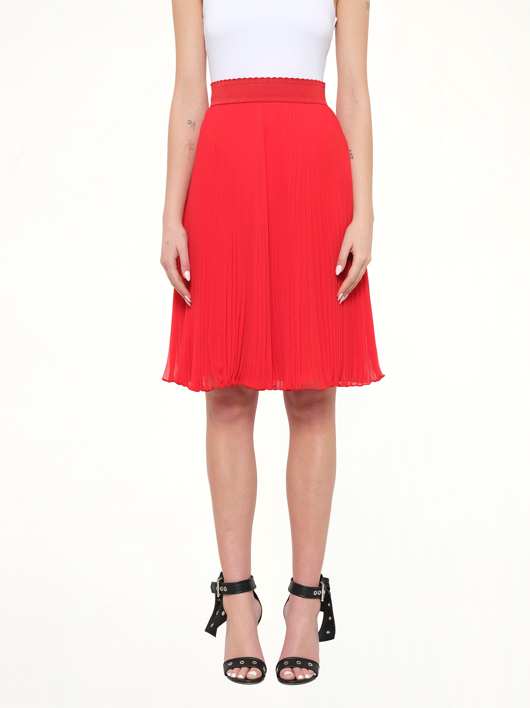 Givenchy Pleated Skirt in Red
