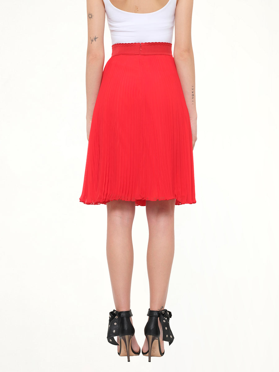 Givenchy Pleated Skirt in Red