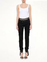 Jersey Biker Zip in Black
