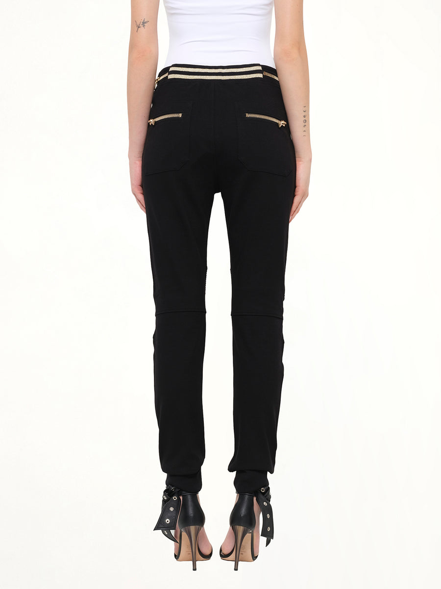 Jersey Biker Zip in Black