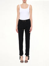 Jersey Piping Pants in Black