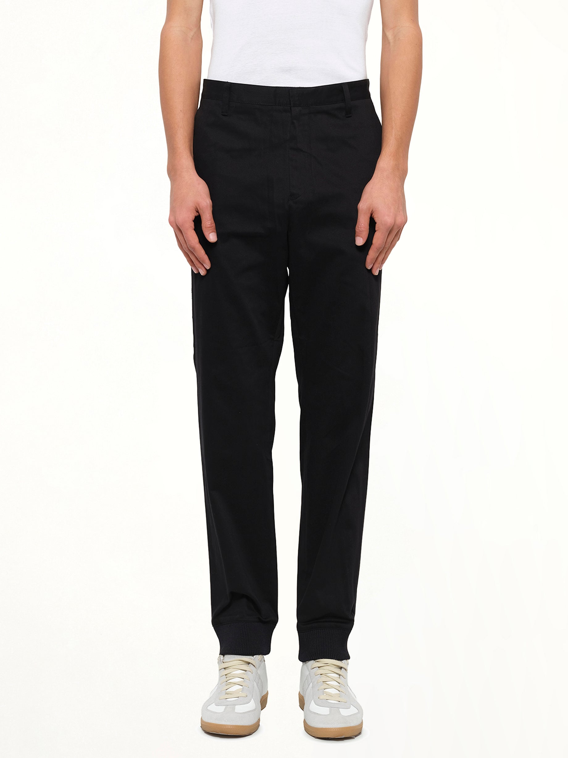 Jog Pant W Rib in Black