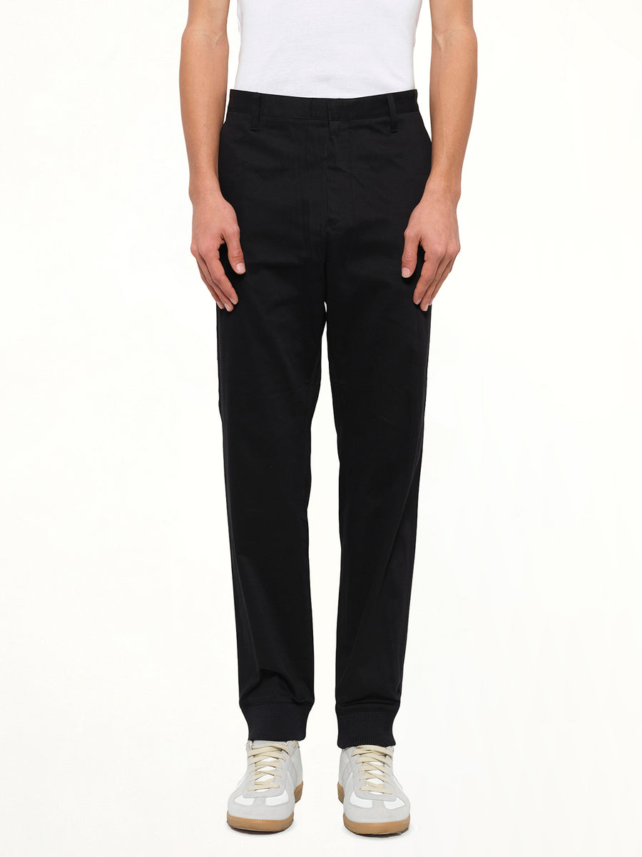 Jog Pant W Rib in Black