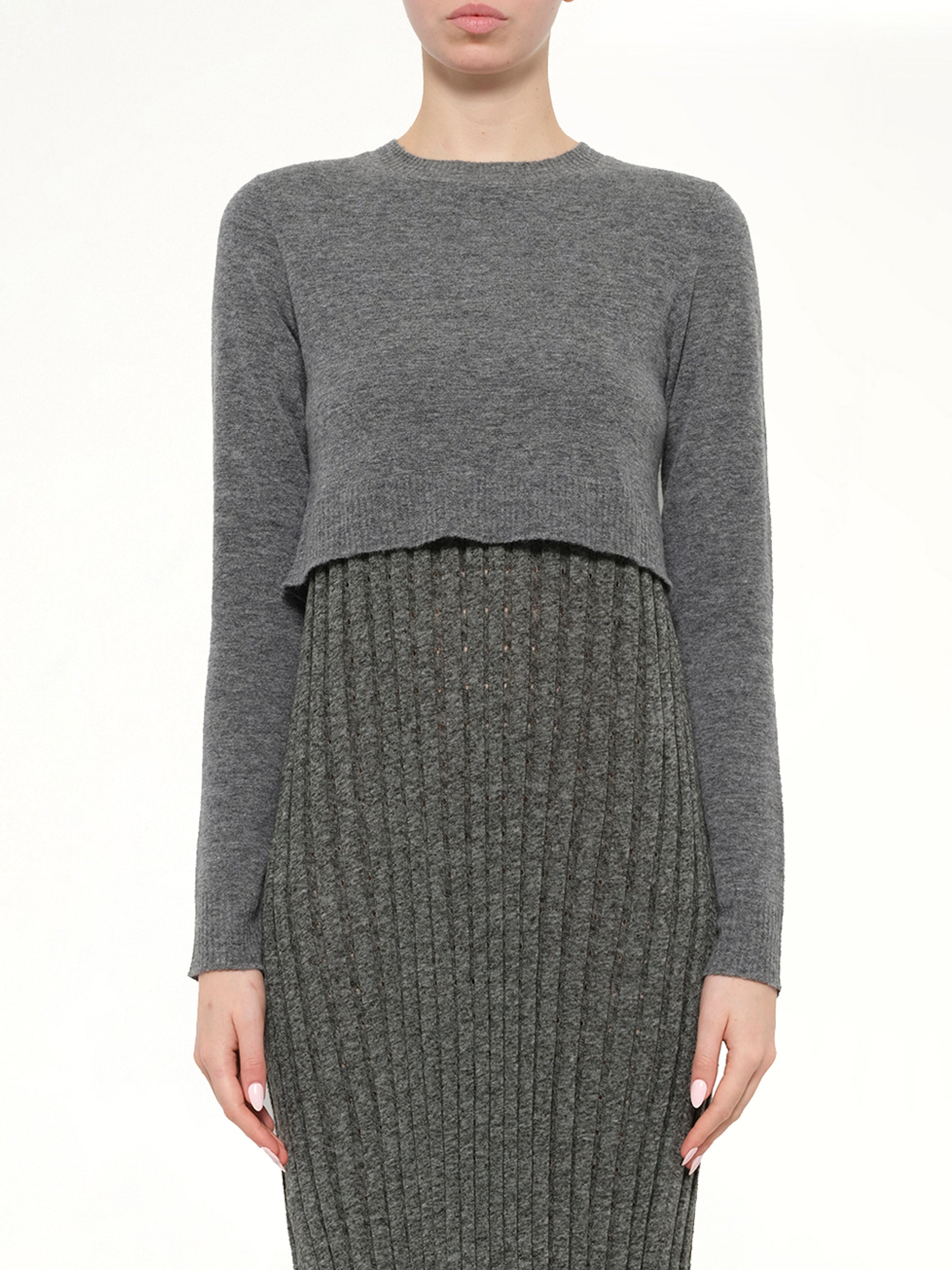 Tompe Pleat Knit Dress in Fossil