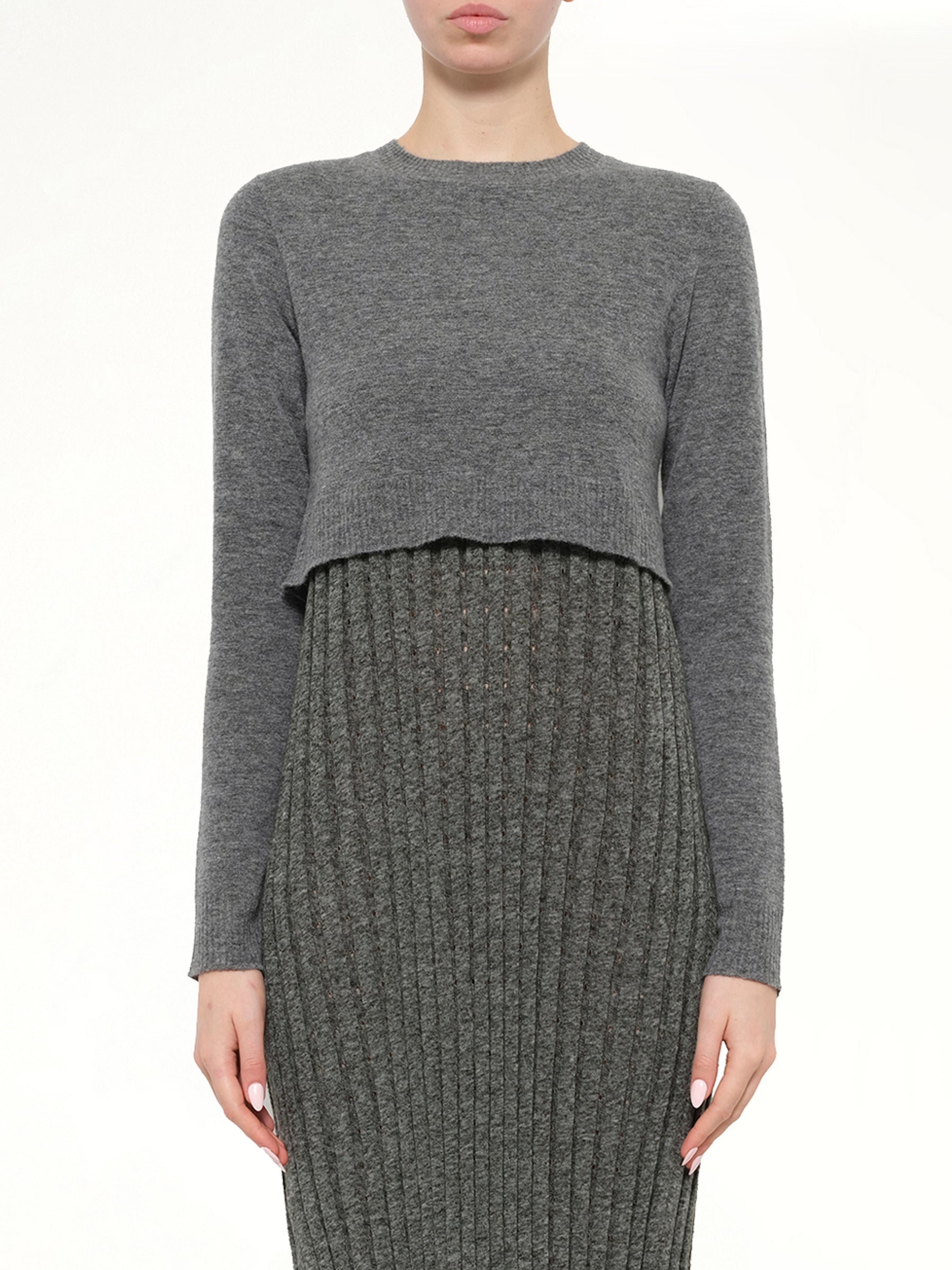 Tompe Pleat Knit Dress in Fossil
