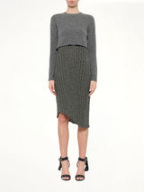 Tompe Pleat Knit Dress in Fossil