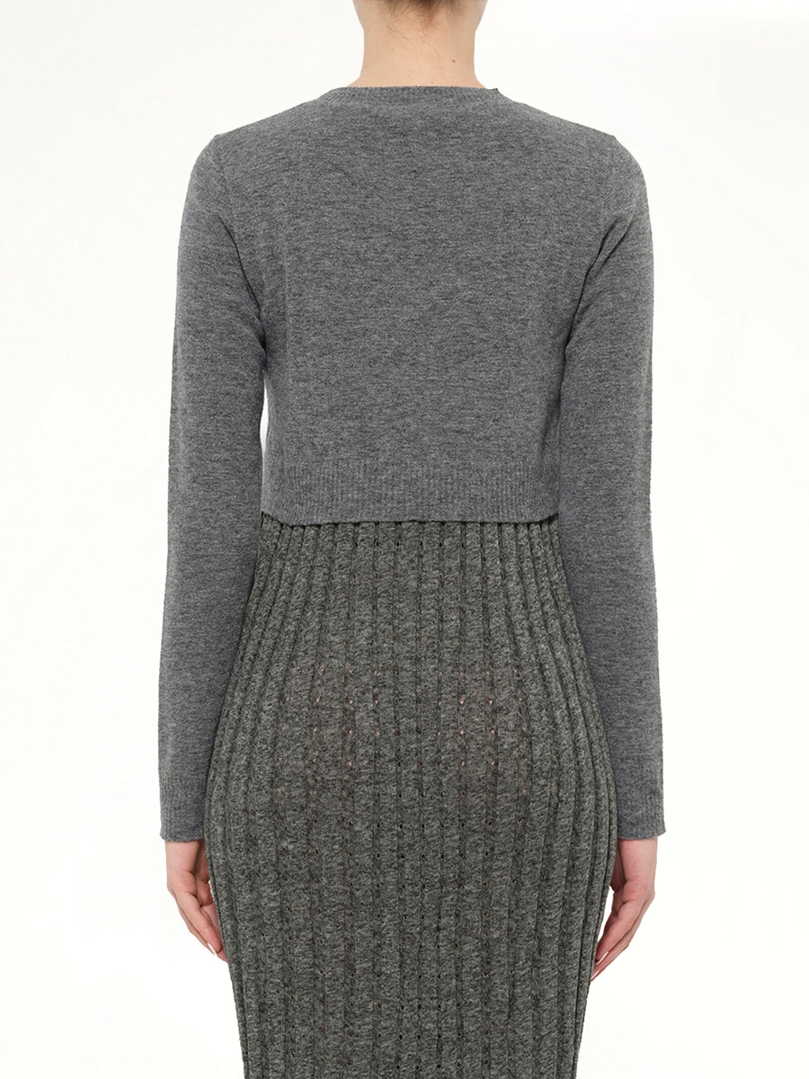 Tompe Pleat Knit Dress in Fossil