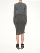 Tompe Pleat Knit Dress in Fossil
