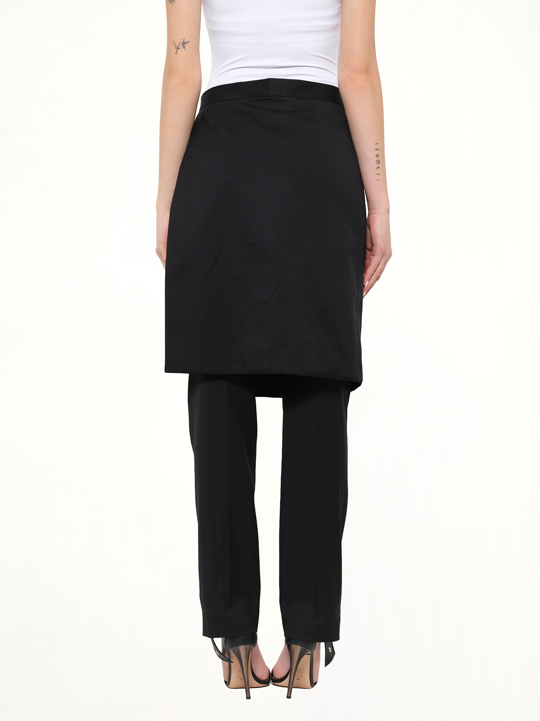 Trousers W/Skirt in Black