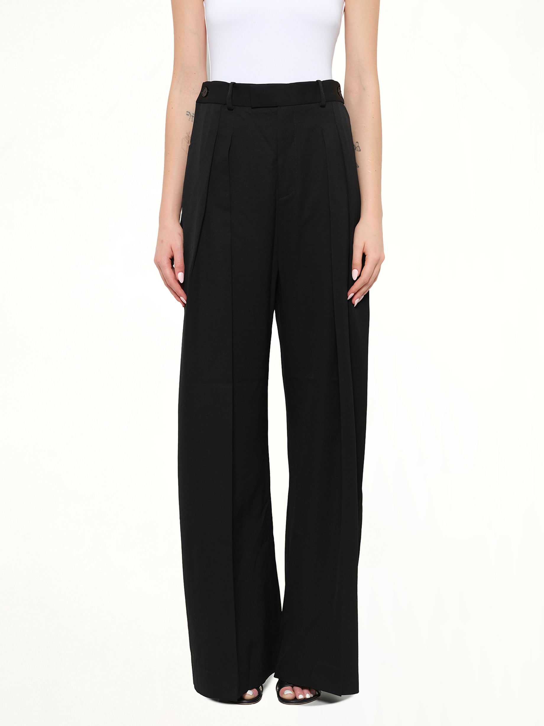 Wide Leg Trousers in Black