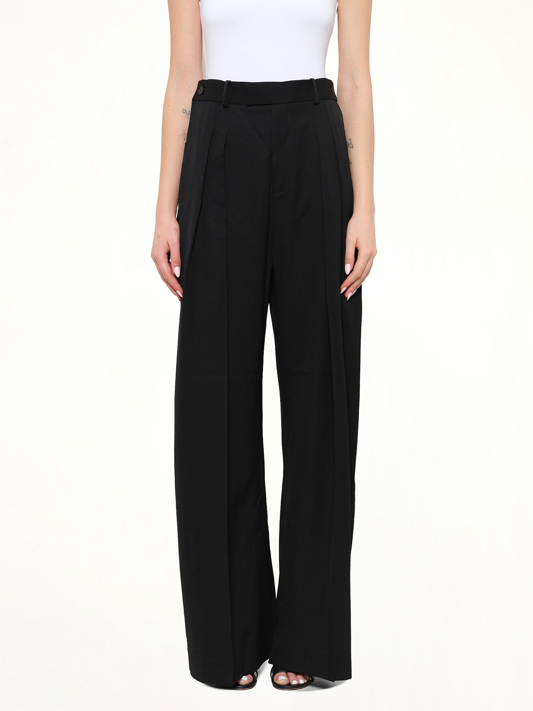 Wide Leg Trousers in Black