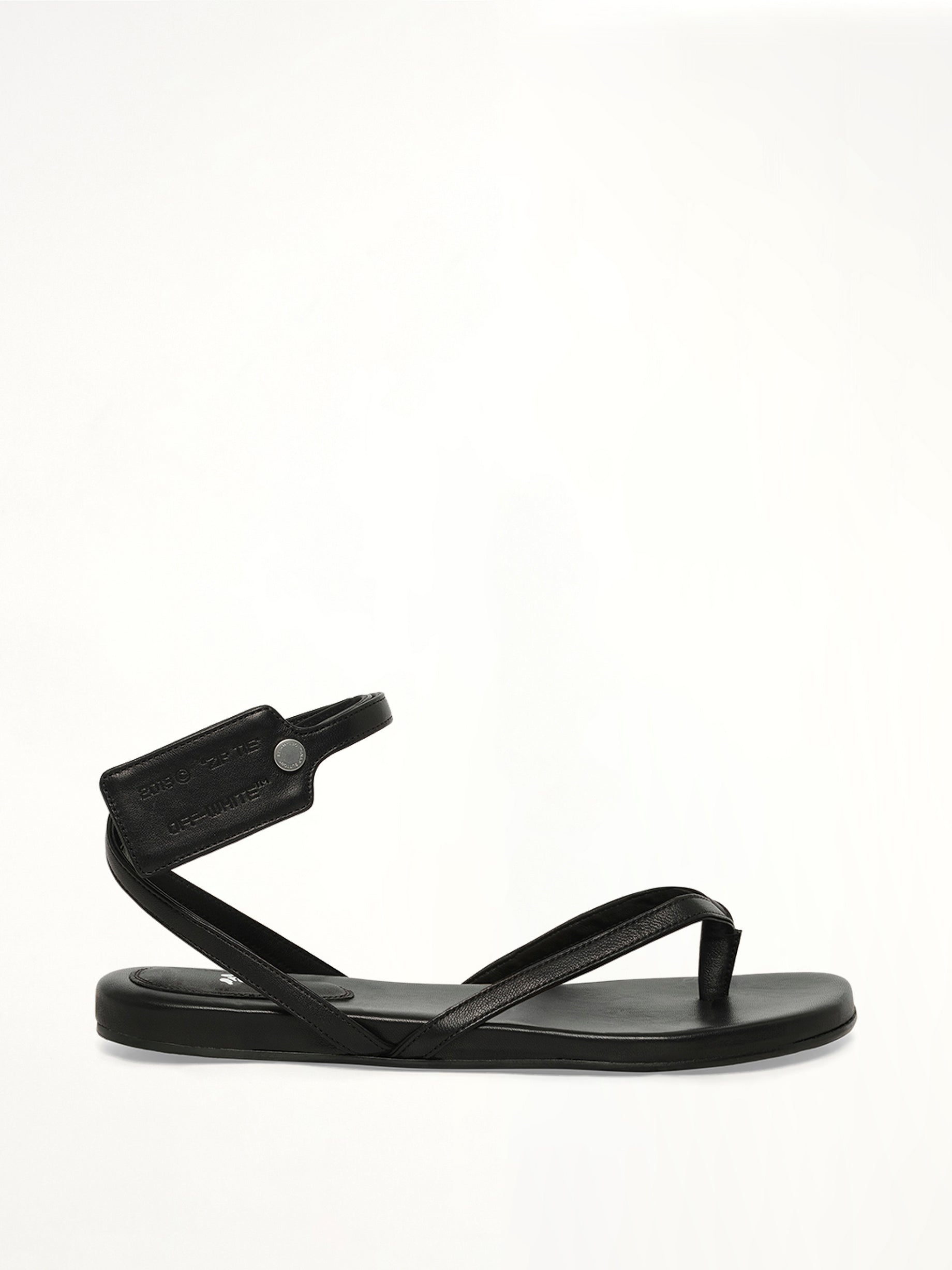 Ziptie Flat Sandal in Black