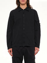 1200022 Cotton Sleeve Pocket Shirt in Black