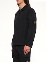 1200022 Cotton Sleeve Pocket Shirt in Black