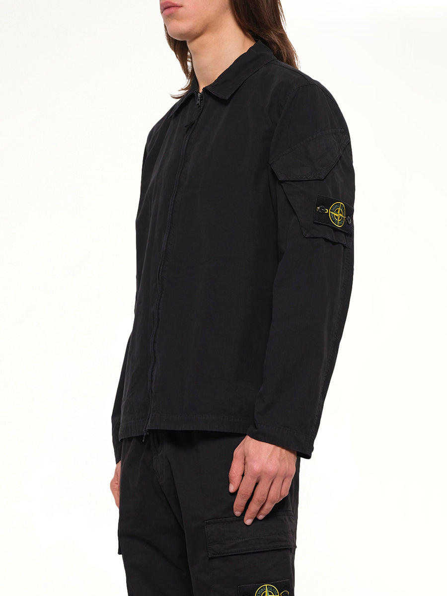 1200022 Cotton Sleeve Pocket Shirt in Black