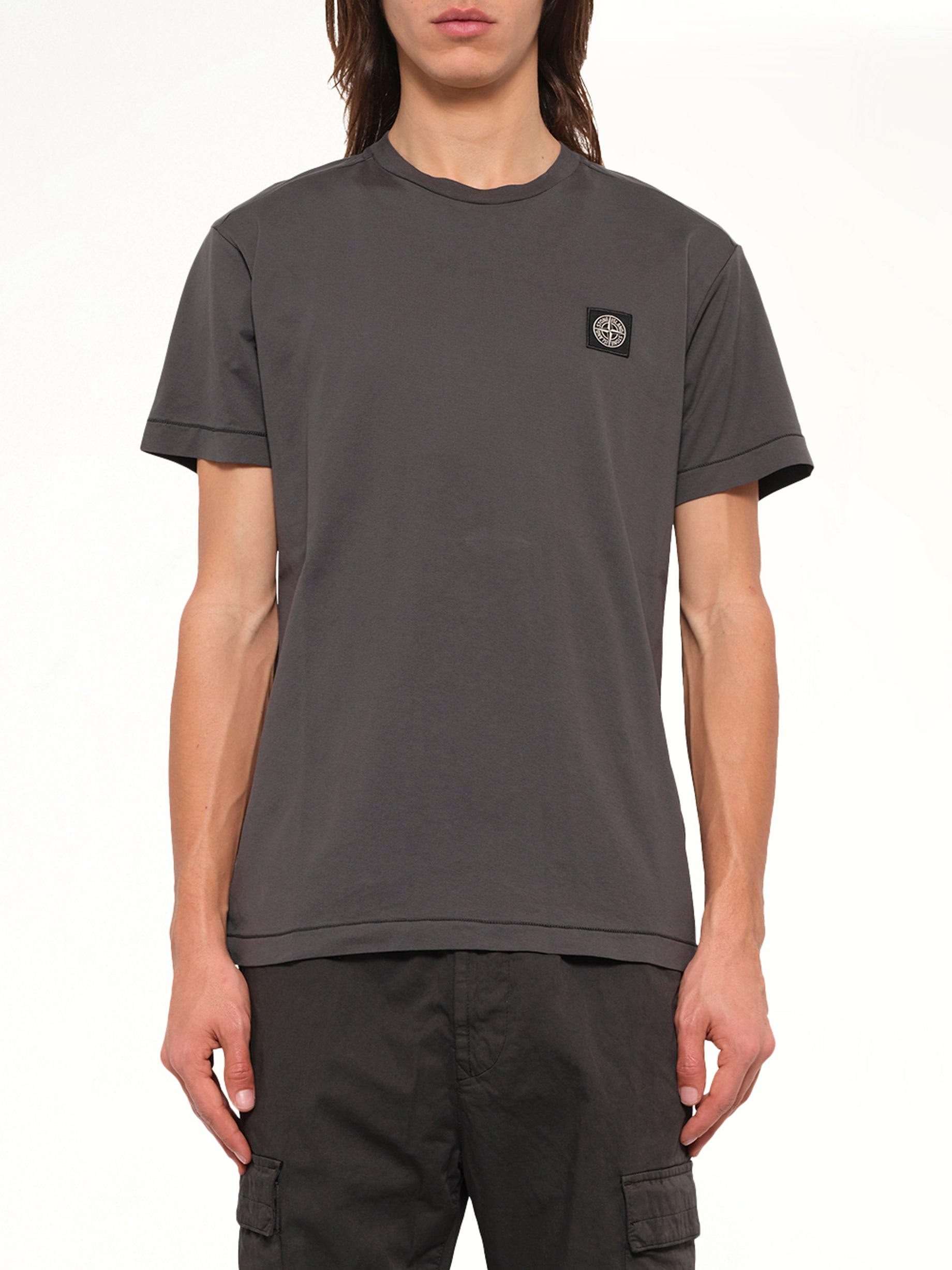2100027 Cotton Compass T-Shirt in Lead Grey