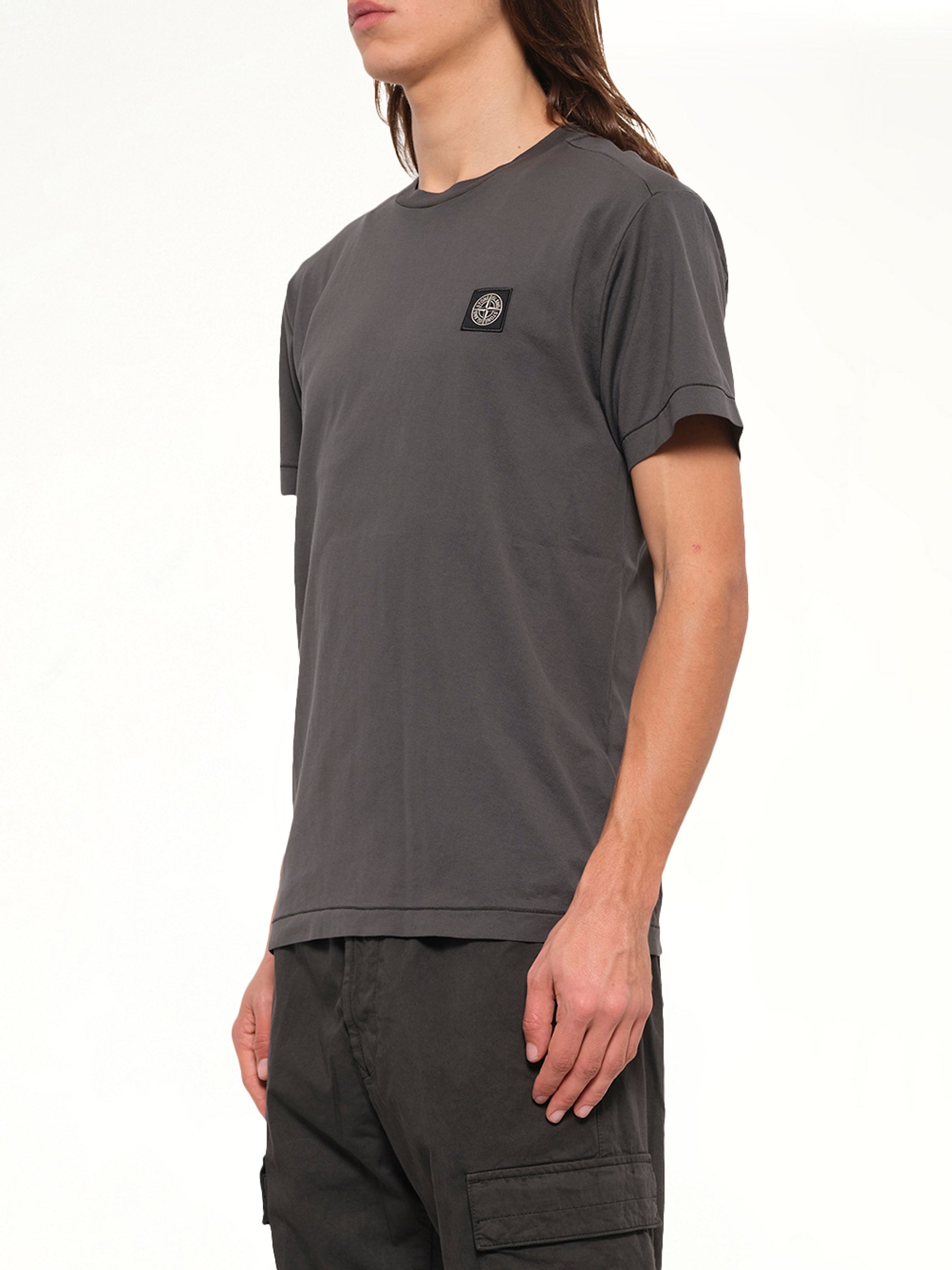 2100027 Cotton Compass T-Shirt in Lead Grey