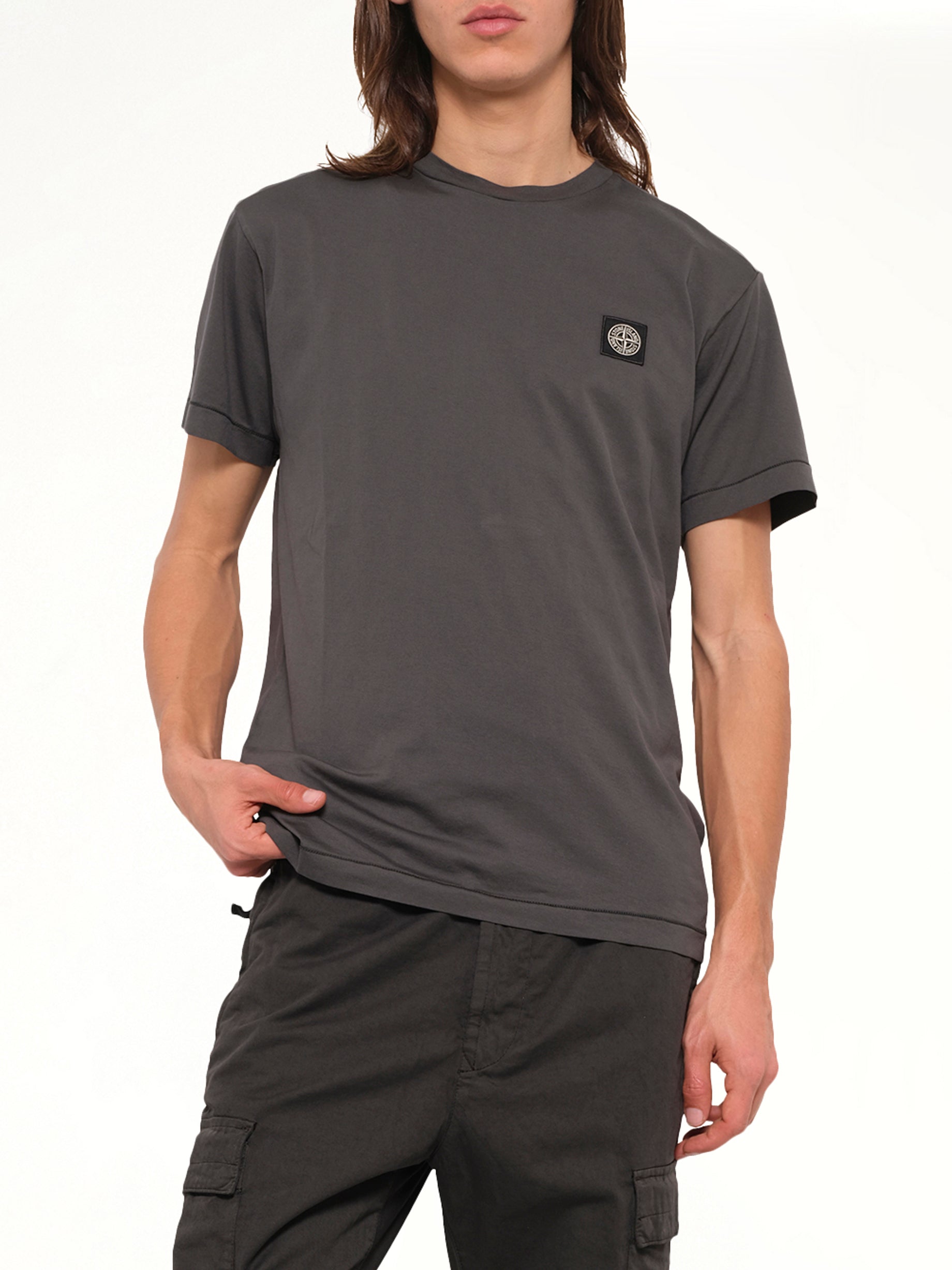 2100027 Cotton Compass T-Shirt in Lead Grey