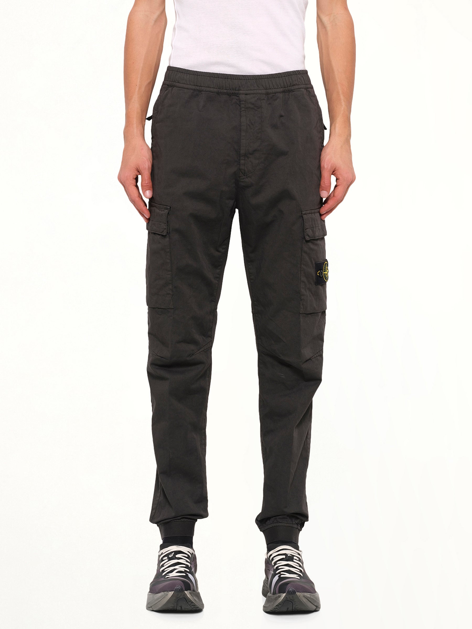 3100033 Cotton Satin Trouser in Lead Grey