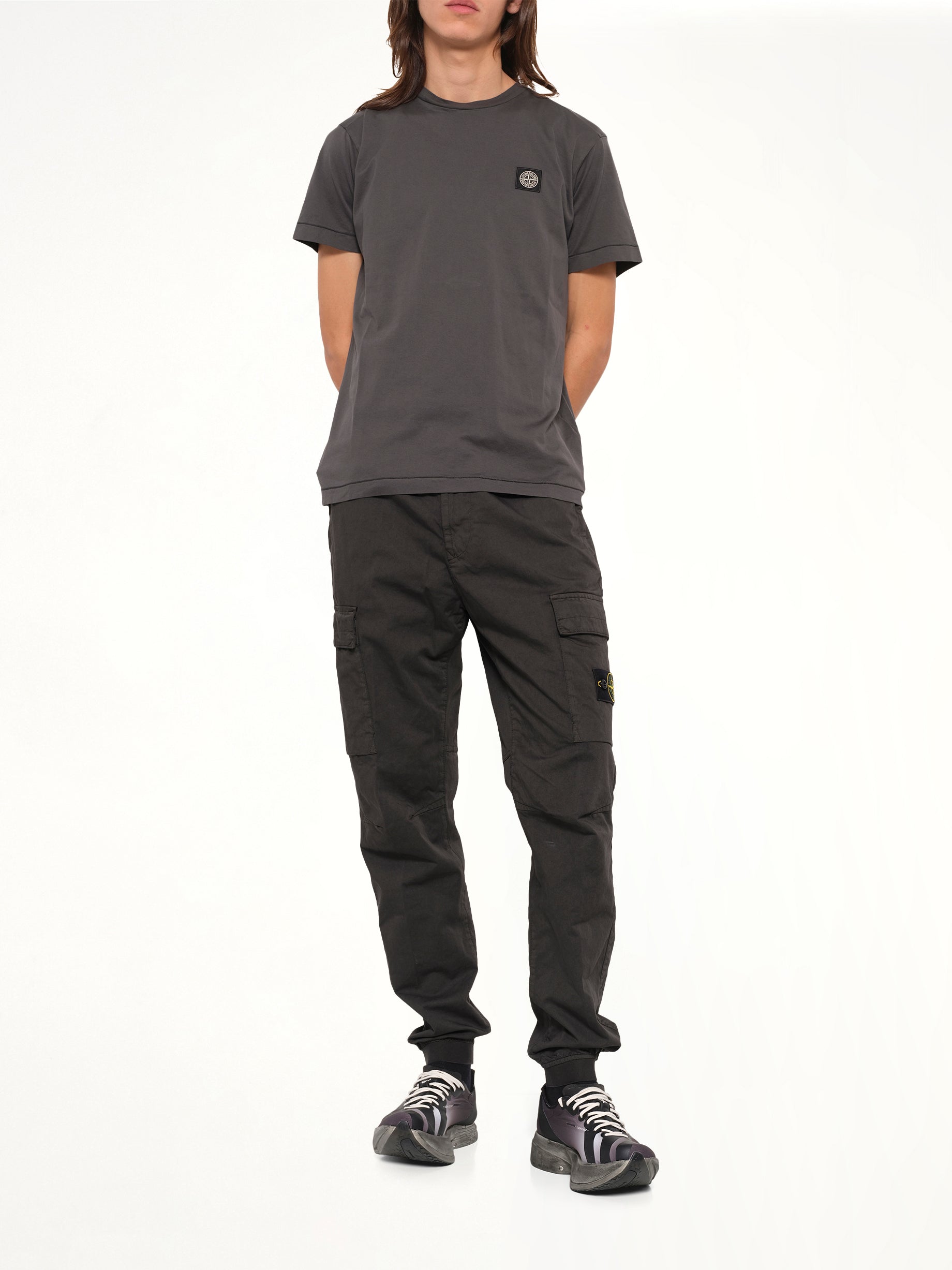 3100033 Cotton Satin Trouser in Lead Grey