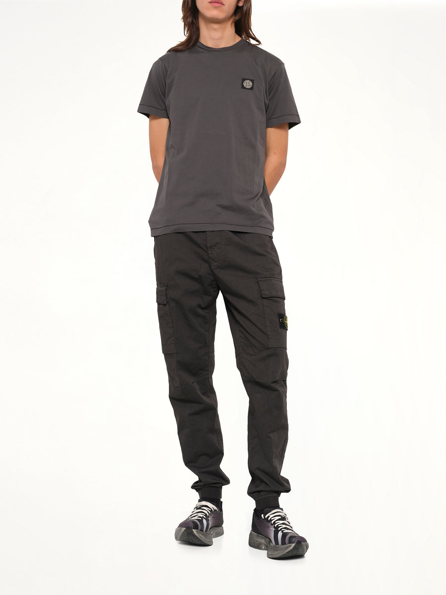 3100033 Cotton Satin Trouser in Lead Grey
