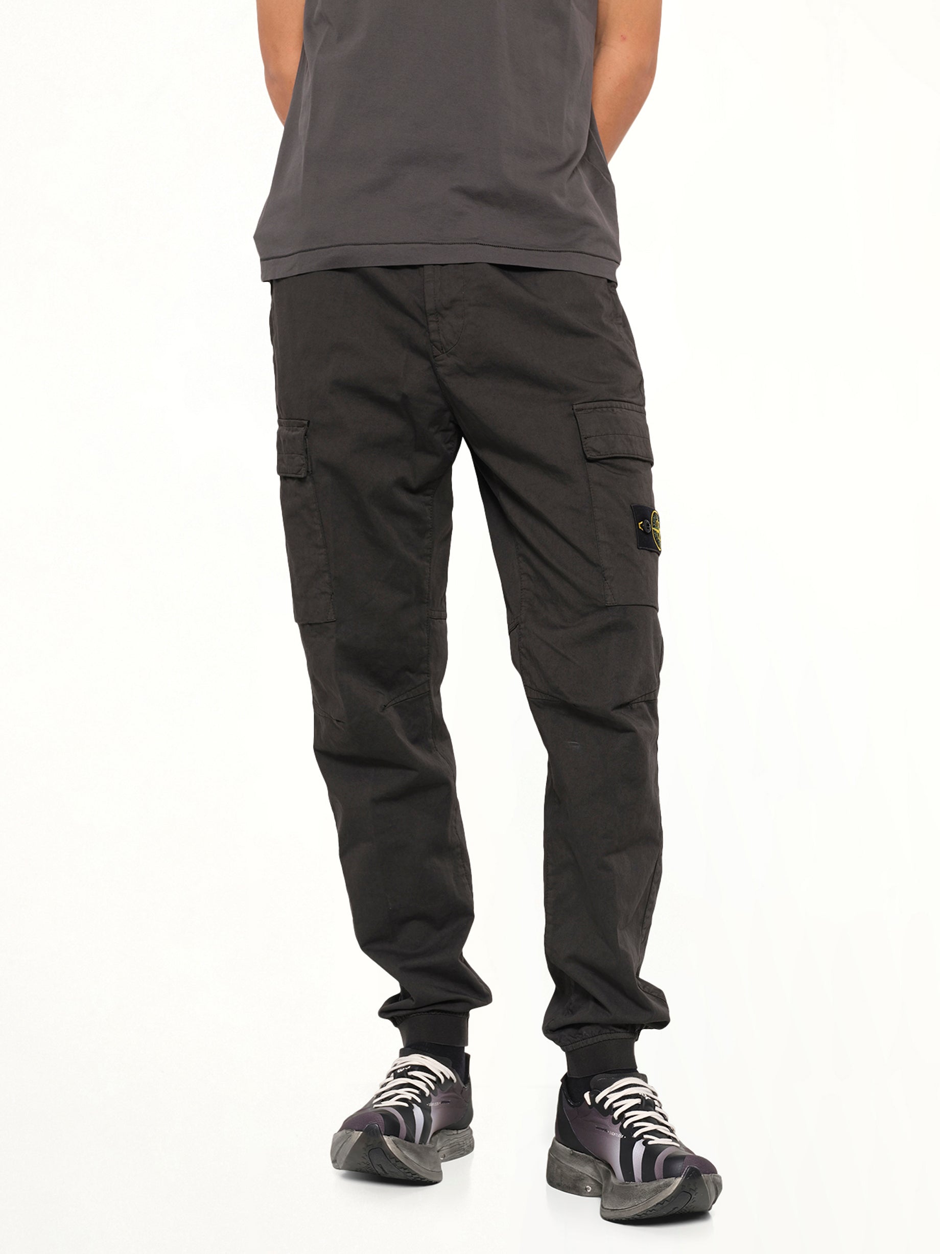 3100033 Cotton Satin Trouser in Lead Grey