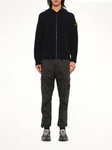 5100005 Rib Cotton Hoodie in Black