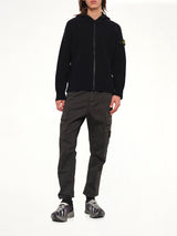 5100005 Rib Cotton Hoodie in Black
