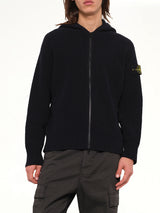 5100005 Rib Cotton Hoodie in Black