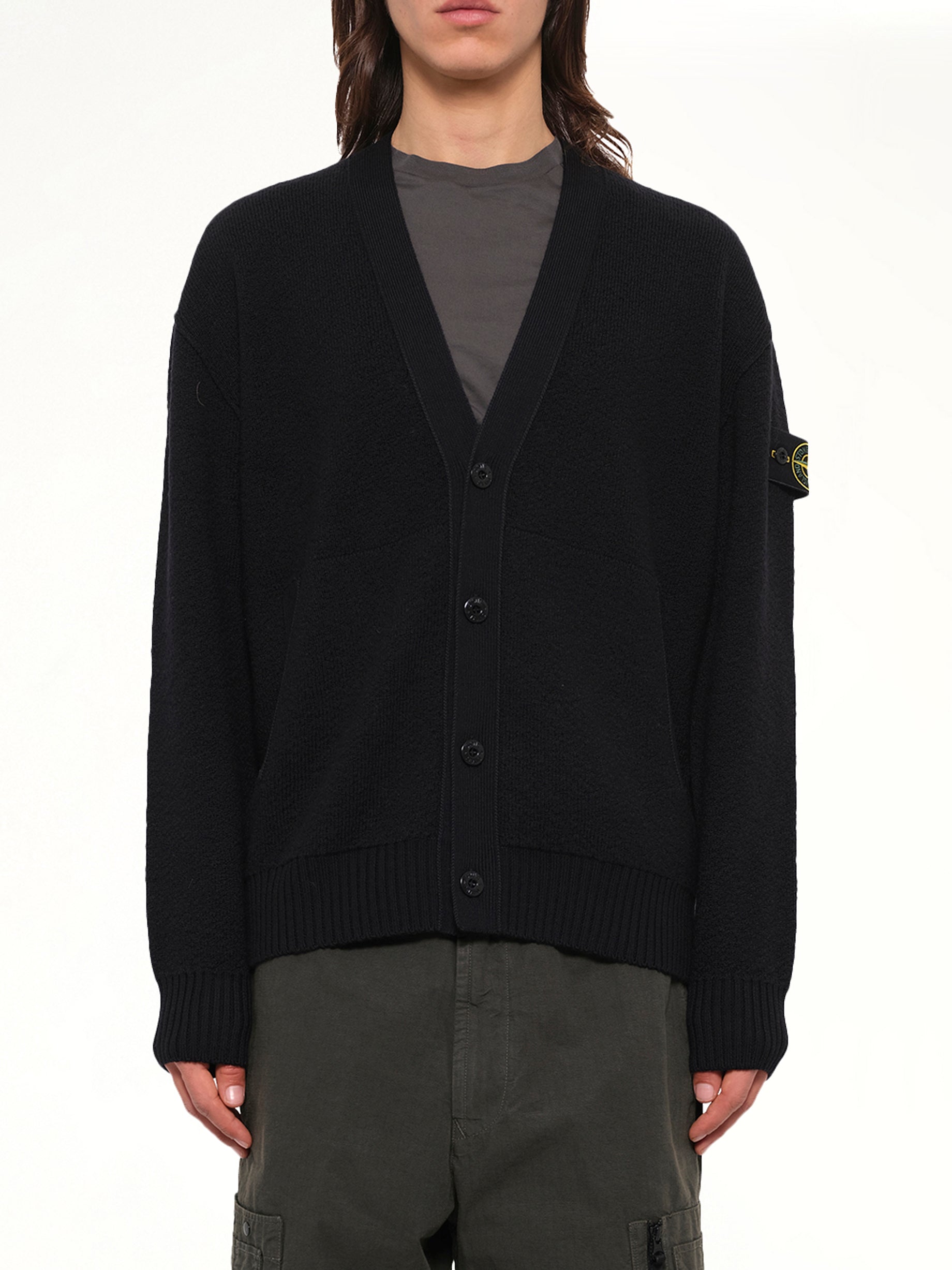 5100010 Light RWS Wool Cardigan in Black
