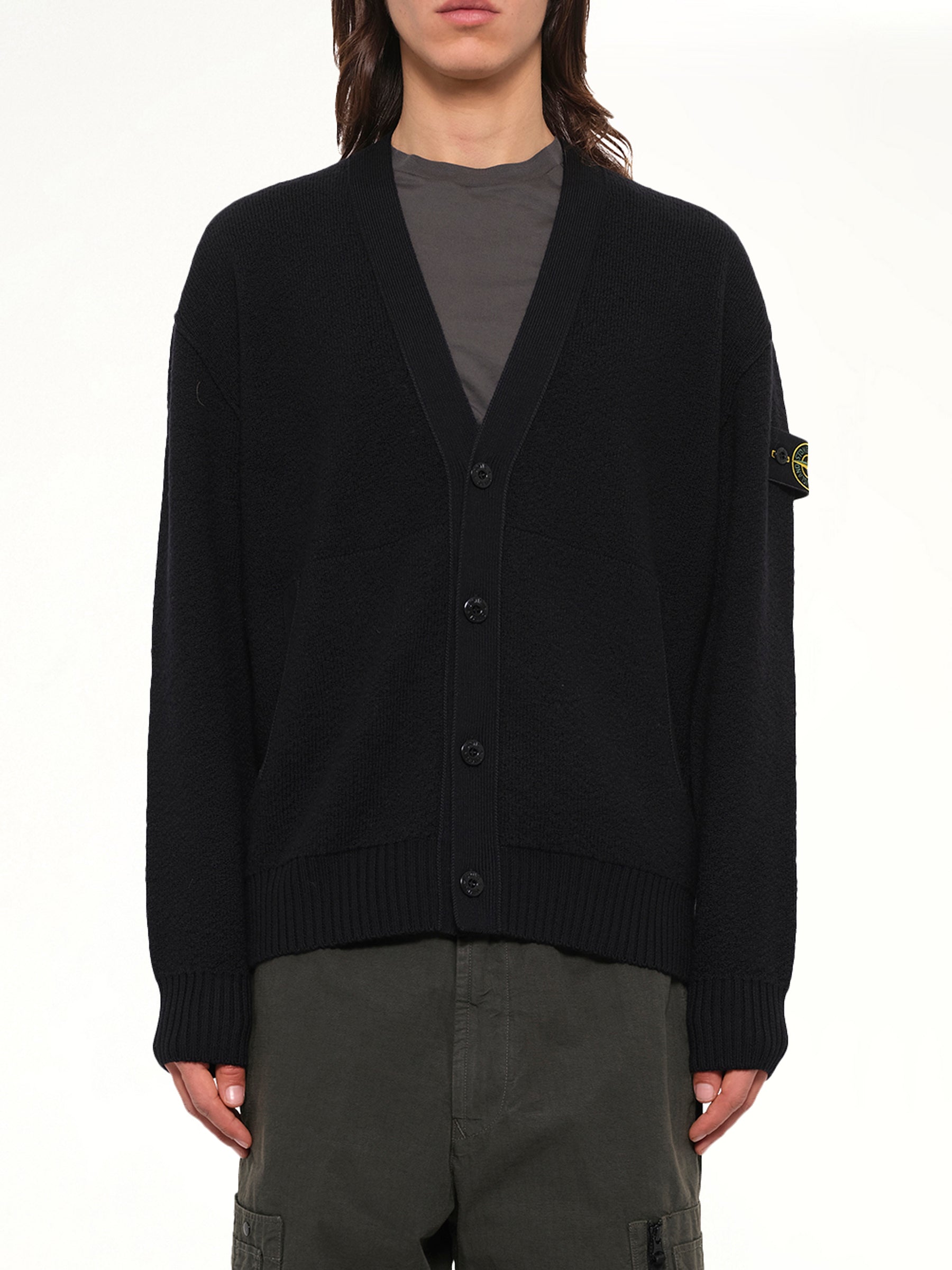 5100010 Light RWS Wool Cardigan in Black