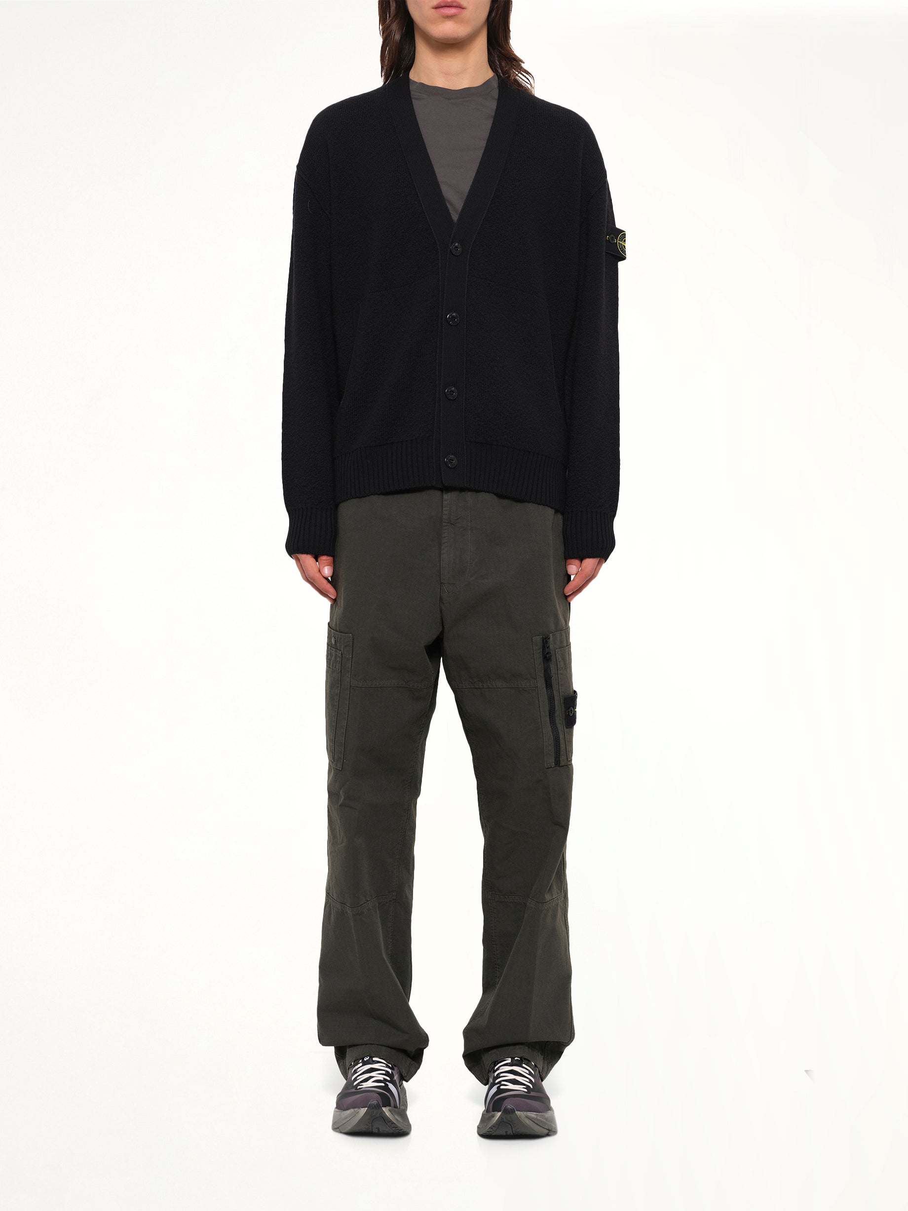 5100010 Light RWS Wool Cardigan in Black