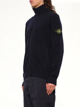 5100012 Light RWS Wool Zip-Up Cardigan in Navy Blue