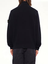 5100012 Light RWS Wool Zip-Up Cardigan in Navy Blue