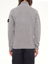 5100040 Lambswool Half-Zip Sweater in Grey Melange