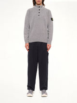 5100040 Lambswool Half-Zip Sweater in Grey Melange