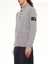 5100040 Lambswool Half-Zip Sweater in Grey Melange