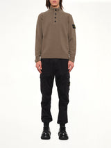 5100040 Lambswool Half-Zip Sweater in Military Green