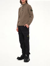 5100040 Lambswool Half-Zip Sweater in Military Green