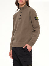 5100040 Lambswool Half-Zip Sweater in Military Green